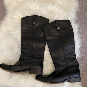 FRYE black leather boots. Size 10 wide calf